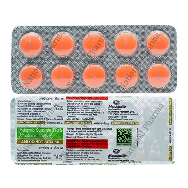 Amlokind Beta 50 Tablet 10's
