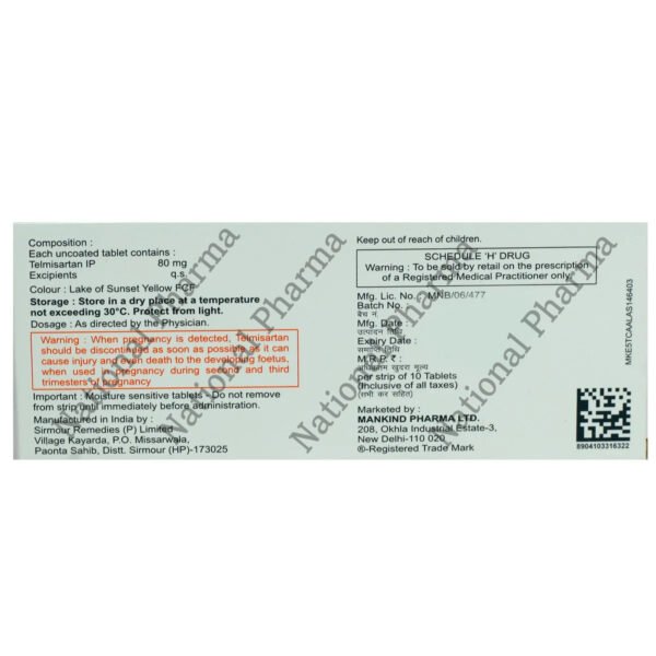 Telmikind-80 Tablet 10's - Image 2