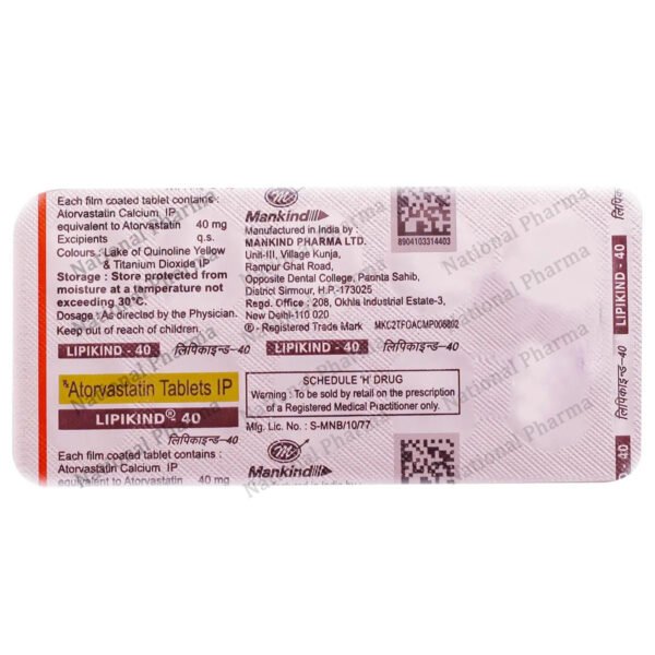 Lipikind 40 Tablet 10's - Image 3