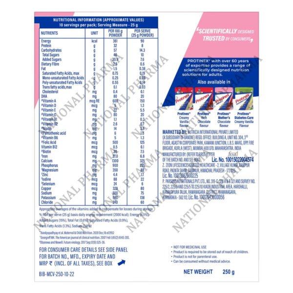 Protinex Mother's Creamy Vanilla flavour Nutrition powder 250 gm - Image 6