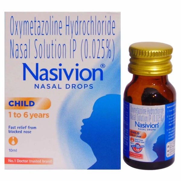 Nasivion 0.025% Paediatric Nasal Drop, 10 ml - Image 3