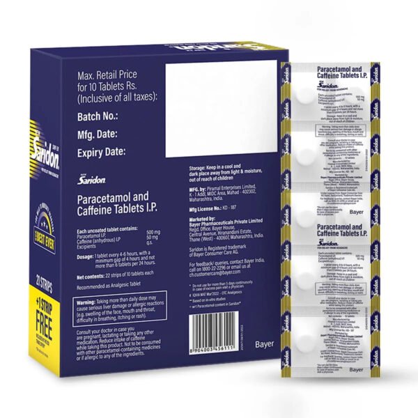 New Saridon for Fast Headache Relief, 10 Tablets - Image 3
