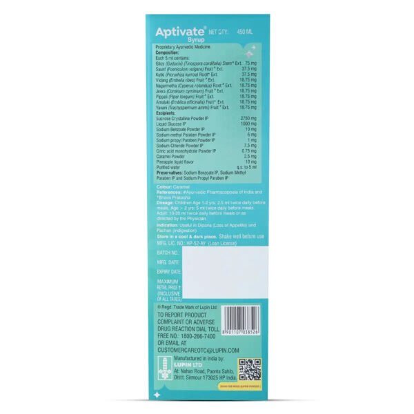 Aptivate Pineapple Syrup 175 ML - Image 4