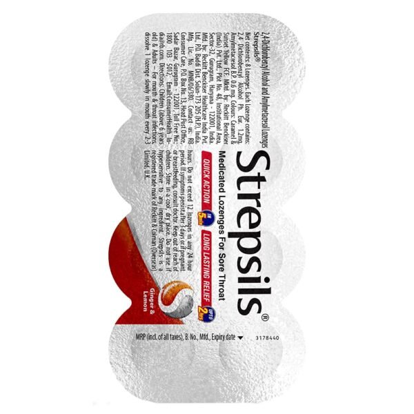 Strepsils Orange Medicated Lozenges, 8 Count - Image 2