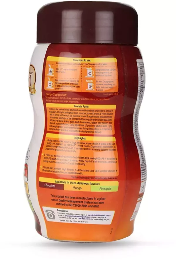 B-Protin Chocolate Nutrition Supplement Bottle Of 500 G - Image 4