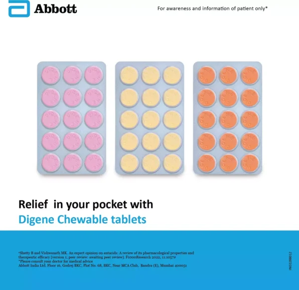 Digene Acidity & Gas Relief Tablets 15s- Orange Flavour - Image 2