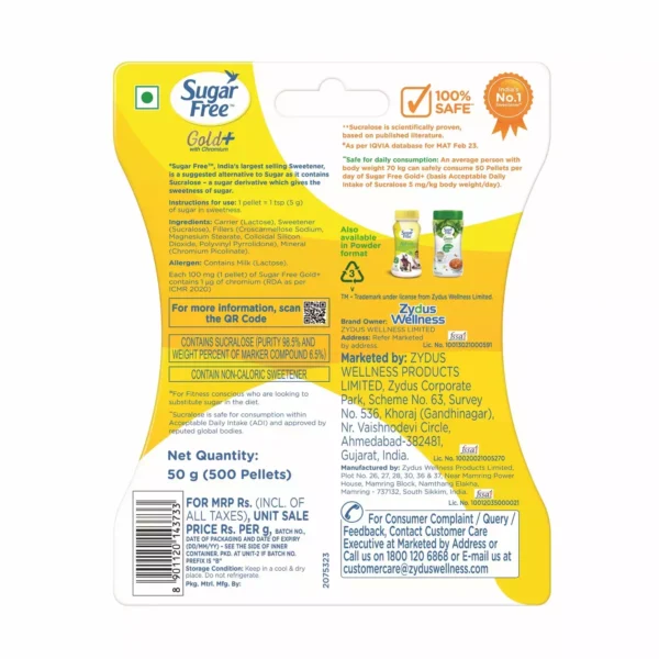 Sugar Free Gold Plus Packet Of 500 Pellets - Image 4