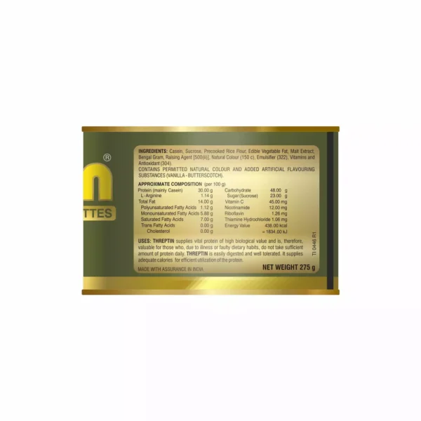 Threptin Vanilla Butterscotch Nutrition Diskettes Tin Of 275 GM - Image 2