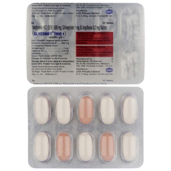 Glycomet Trio 1 Tablet 10's - Image 2